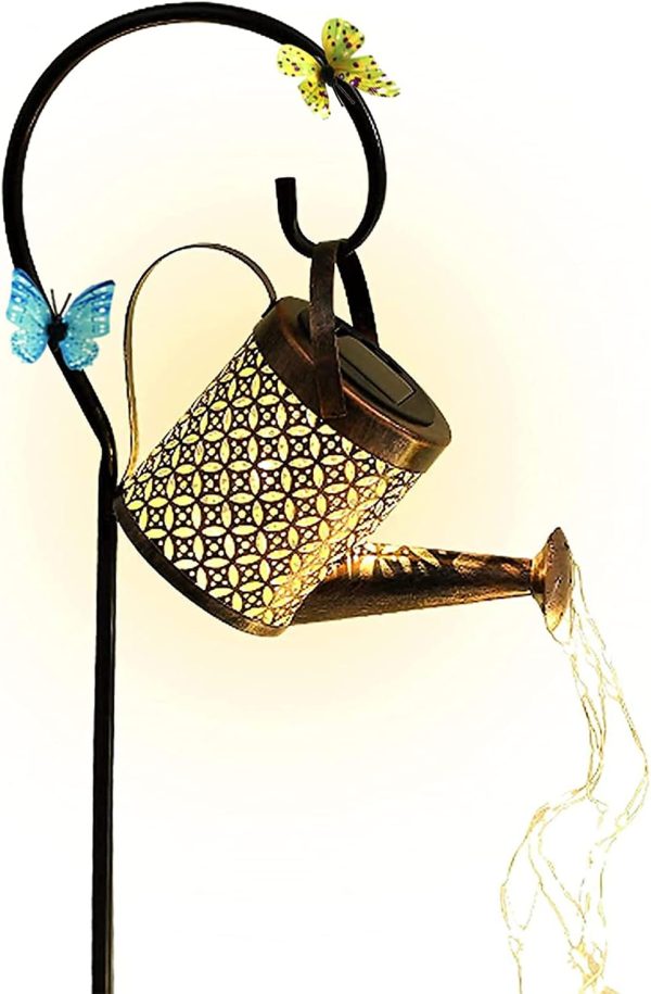 Solar Shower Watering Can Light，LED Solar Garden Lights Outd...