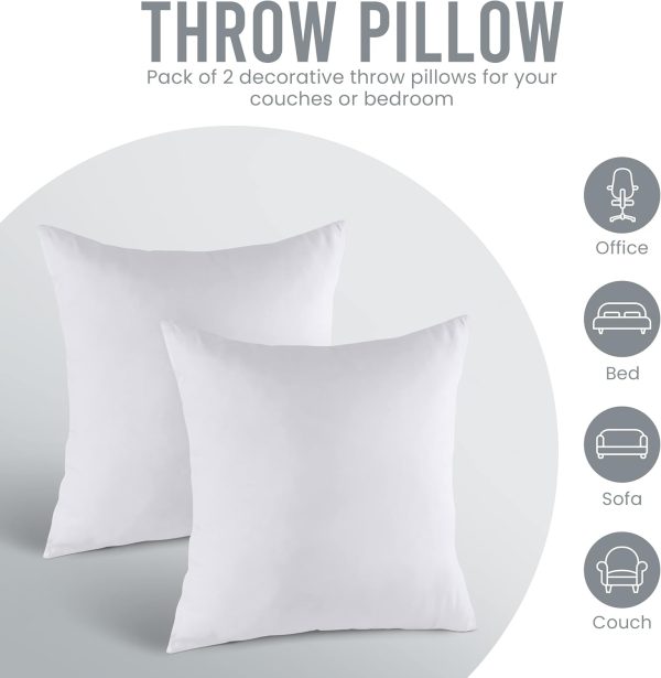 Utopia Bedding Throw Pillows Insert (Pack of 2, White) - 18 ... - Image 5