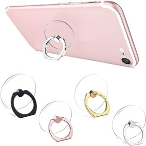 4Pcs Cell Phone Ring Holder, Transparent Finger Ring Holder,...