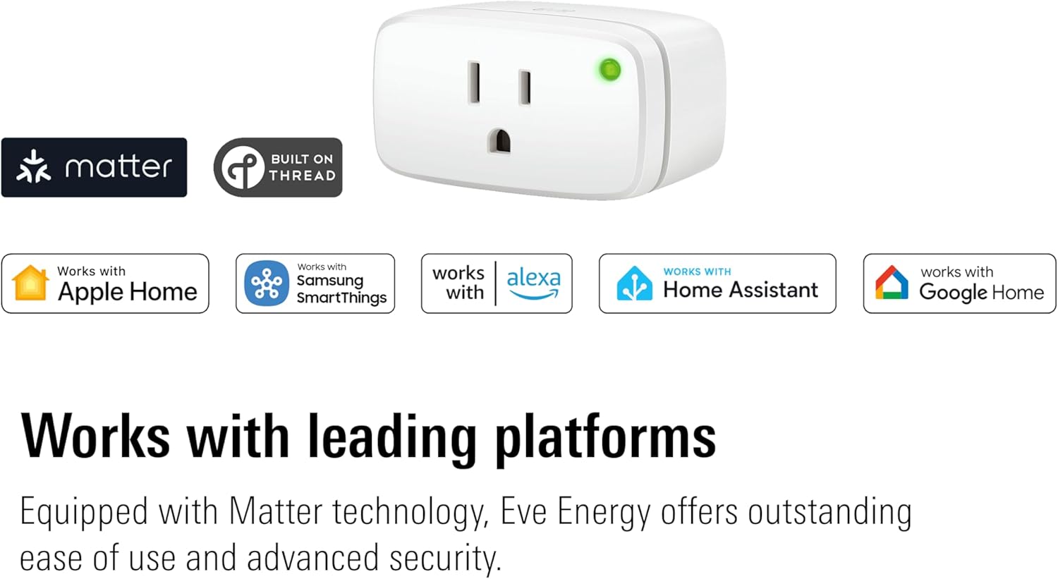Eve Energy (Matter) 2 Pack – Smart Plug, App and Voice Contr…
