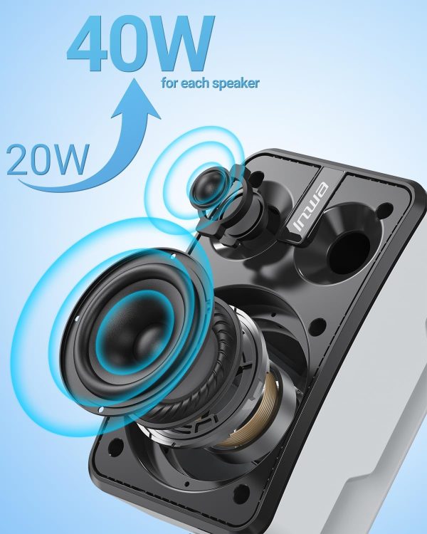 Inwa Outdoor Bluetooth Speakers, IPX5 Waterproof 400W Wall M... - Image 4