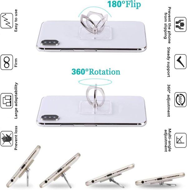 4Pcs Cell Phone Ring Holder, Transparent Finger Ring Holder,... - Image 5
