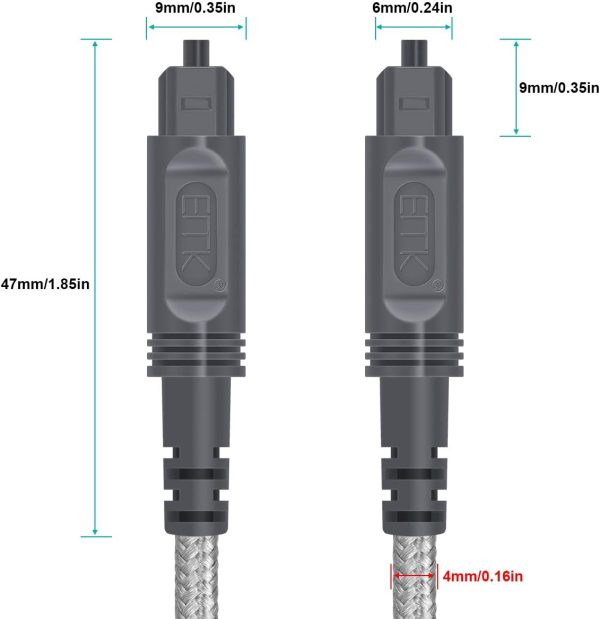 Digital Optical Audio Cable Toslink Cable - [Nylon Braided J... - Image 4
