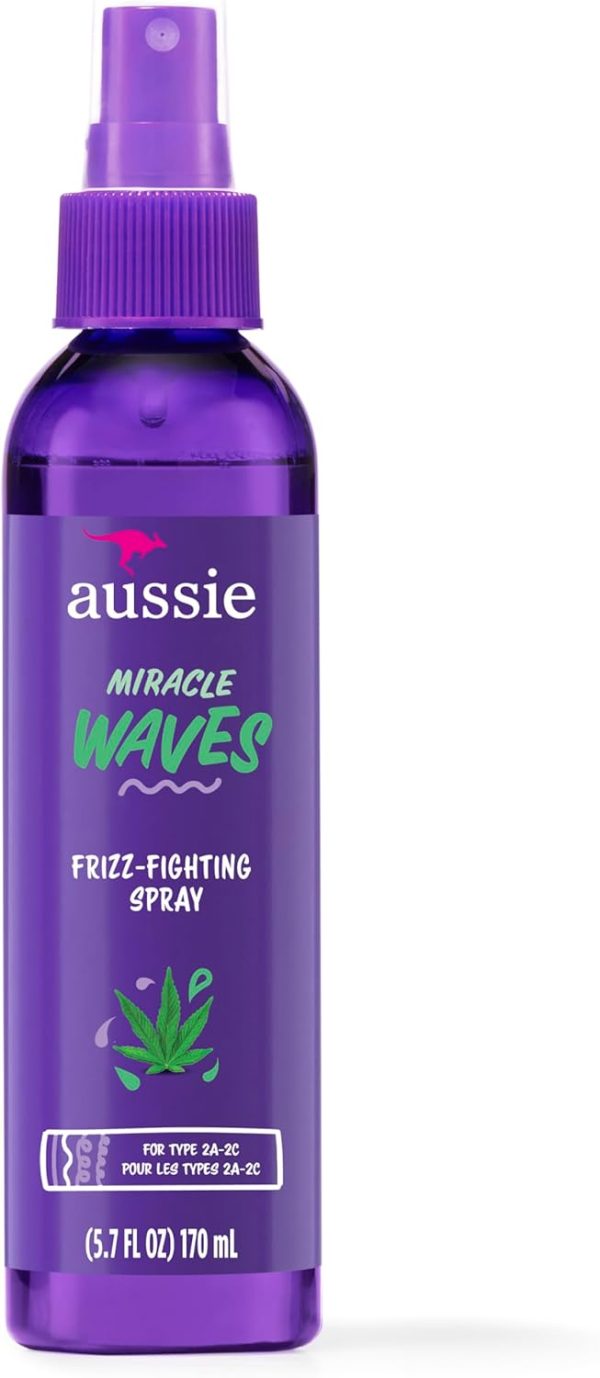 Aussie Miracle Waves Frizz-Fighting Hair Spray with Hemp See...