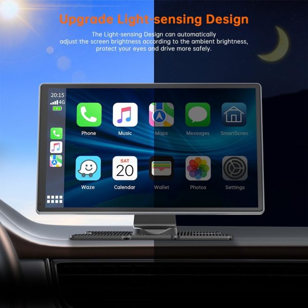 HOTPEAK Wireless Carplay & Android Auto, 9 Inch Portable Car... - Image 7