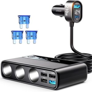 9 in 1 Car Charger Adapter, JOYROOM 3 Socket Cigarette Light...