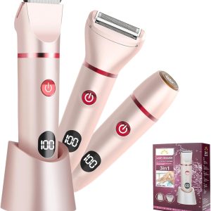 Women Bikini Trimmer, 3-IN-1 Electric Shaver Razors for Wome...