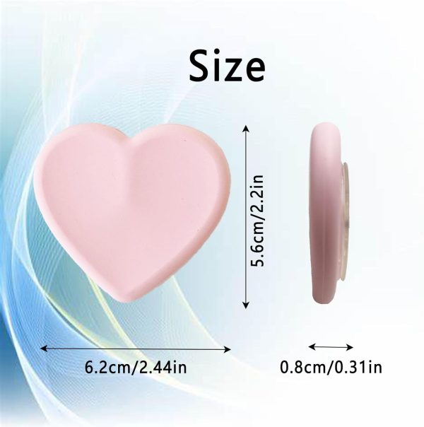 2PCS Heart-Shaped Silicone Mobile Phone Grip Stand,zakora Co... - Image 2