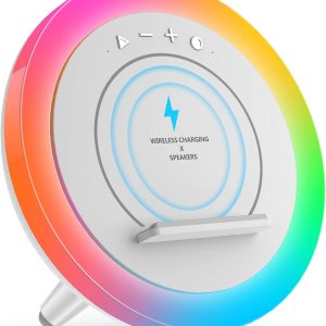 Bluetooth Speaker Night Lights, Wireless Charging Kids Speak...