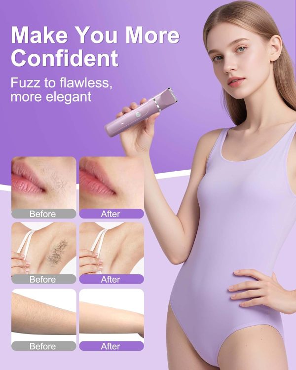 Bikini Trimmer Women,2 in 1 Painless Electric Razor and Faci... - Image 6