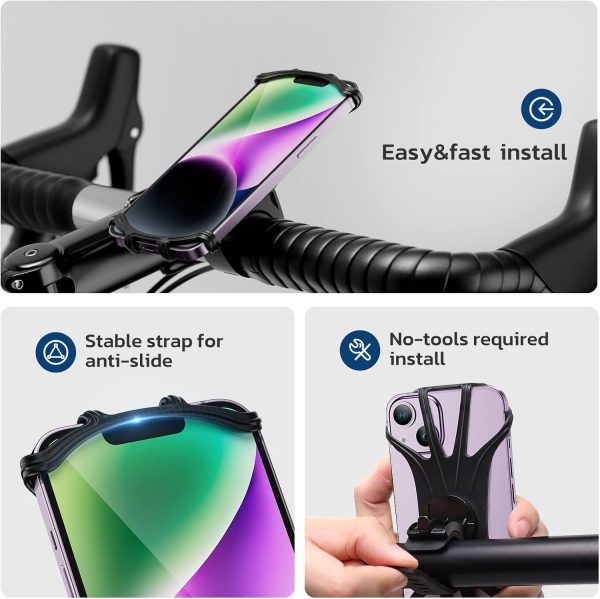 VUP Bike Phone Mount, Universal Bike Cell Phone Holder, 360°... - Image 7