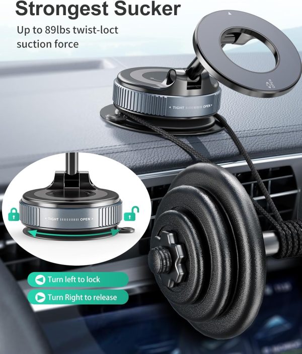 Vacuum Magnetic Car Phone Holder for MagSafe, 360°Magnetic P... - Image 3