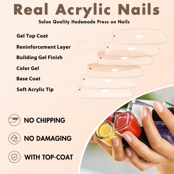 Long Press On Nails Coffin Nails Press Ons, KQueenest Ombre ... - Image 4
