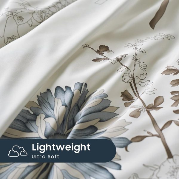 Wake In Cloud - Floral Comforter Set, Botanical Flowers Patt... - Image 6