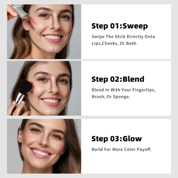 KIMUSE Cream Contour Stick Duo, Cream Blush, Bronzer Shaping... - Image 5