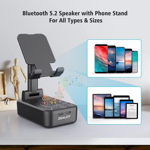 ZEALOT Phone Stand with Wireless Bluetooth Speaker,Compatibl... - Image 3