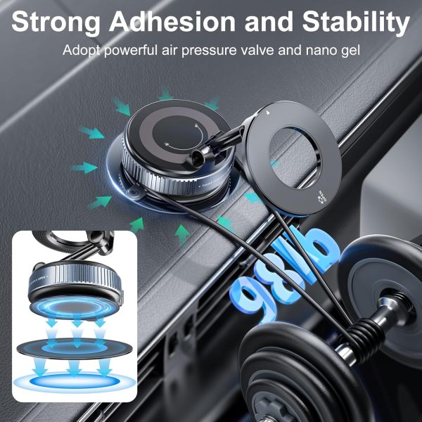 Vacuum Magnetic Suction Car Phone Holder, 360° Rotatable Fol... - Image 4
