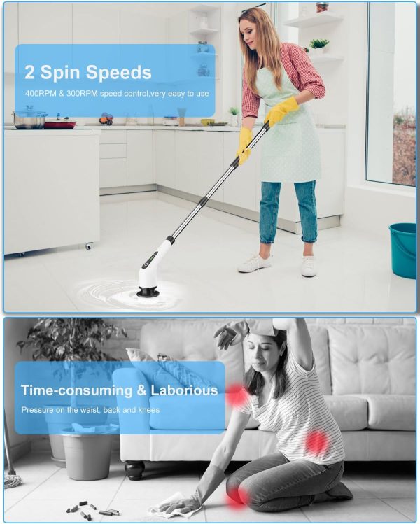 Leebein Electric Spin Scrubber, Cordless Cleaning Brush with... - Image 2