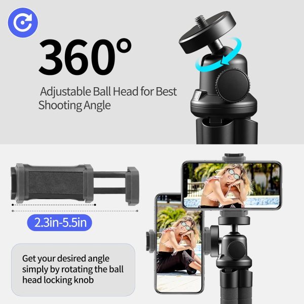 Aureday Phone Tripod, Flexible Tripod for iPhone and Android... - Image 5