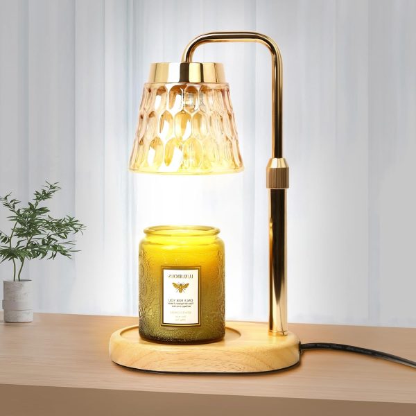 Dimmable Candle Warmer Lamp with Timer Adjustable Height Can...