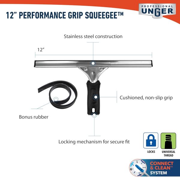 Unger Professional Connect and Clean 12” Performance Squeege... - Image 5