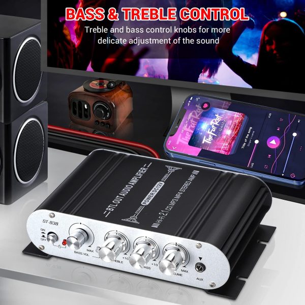 Facmogu ST-838 2.1 Channel HiFi Stereo Subwoofer Amplifier, ... - Image 4