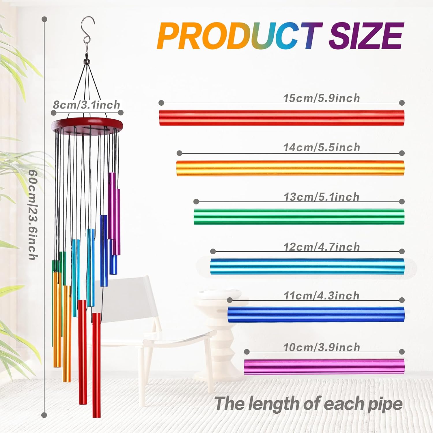 KIKISML Wind Chime, Classic Wind Chimes for Outdoor Indoor D…