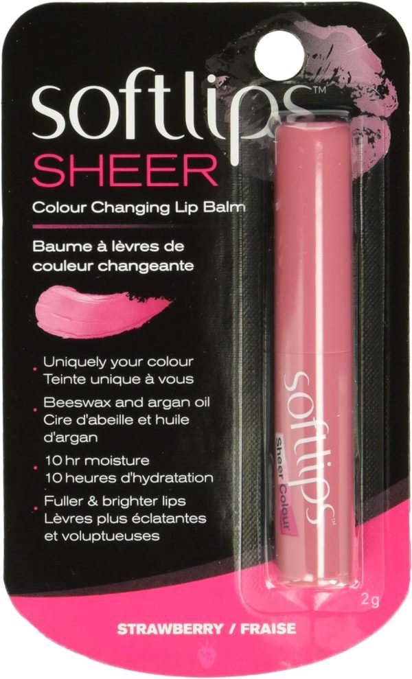Softlips Sheer Colour Changing Lip Balm Strawberry, Argan Oi... - Image 2