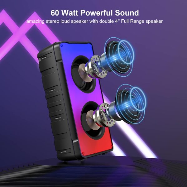 Bluetooth Speakers, 60W(80W Peak) Portable Loud Wireless Ste... - Image 2