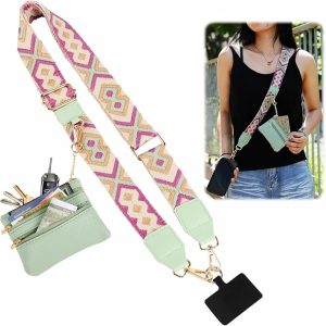 Phone Strap with Zippered Pouch, 2024 Clip and Go Strap for ...