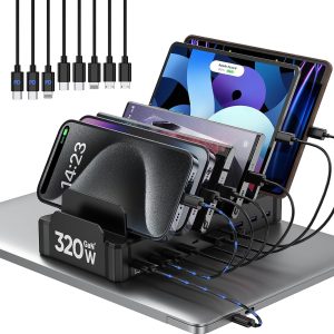 320W Charging Station for Multiple Devices, Zobirez 10-Port ...