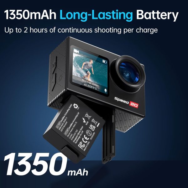 Action Camera 4K 60FPS Underwater Camera, Speed 20 Waterproo... - Image 7
