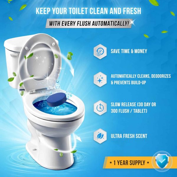 Automatic Toilet Bowl Cleaner Tablets - ACTIVE Blue Gel Toil... - Image 2