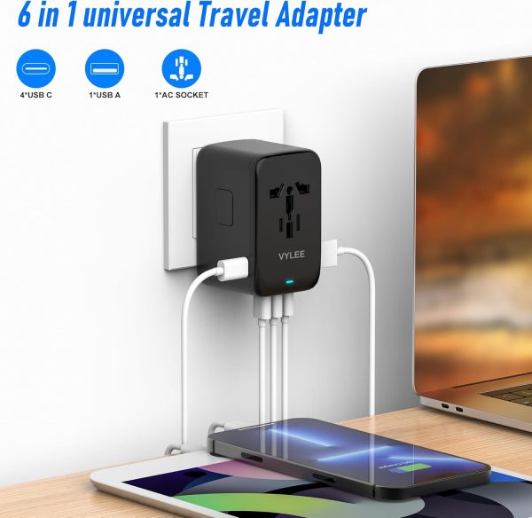 VYLEE 120W Universal Travel Adapter, GaN III International P... - Image 3