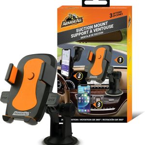 Armor All AMK3-0117-BLK Universal Suction Phone/GPS Mount, B...