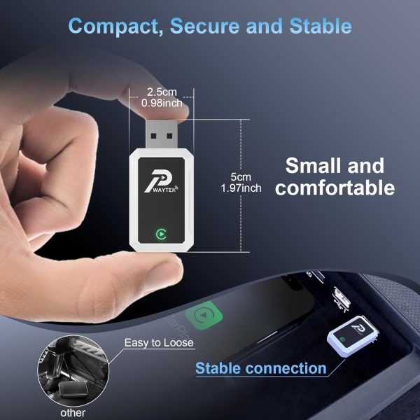 Wireless CarPlay Adapter for Apple iPhone/Android Auto, 2 in... - Image 7