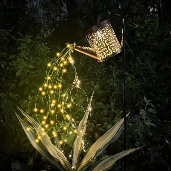 QOCNAM Solar Watering Can with Lights, Retro Metal Hanging S... - Image 6