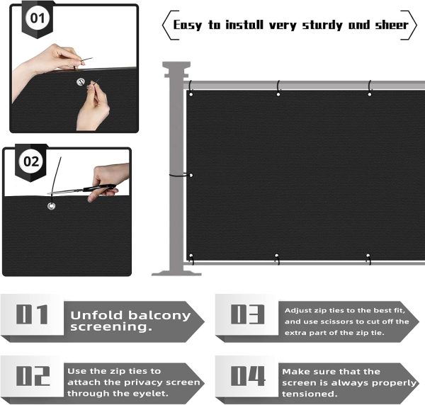 GardenLux 3'x20'Balcony Privacy Screen Cover Fence Cover UV ... - Image 4