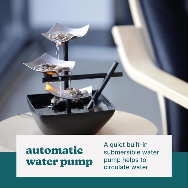 HoMedics Indoor 3-Tier Relaxation Tabletop Fountain, Automat... - Image 8