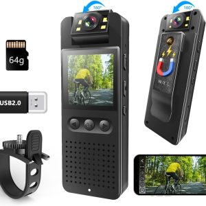 Mini Body Camera, Bextgoo Body Cam with 64GB TF Card, Color ...