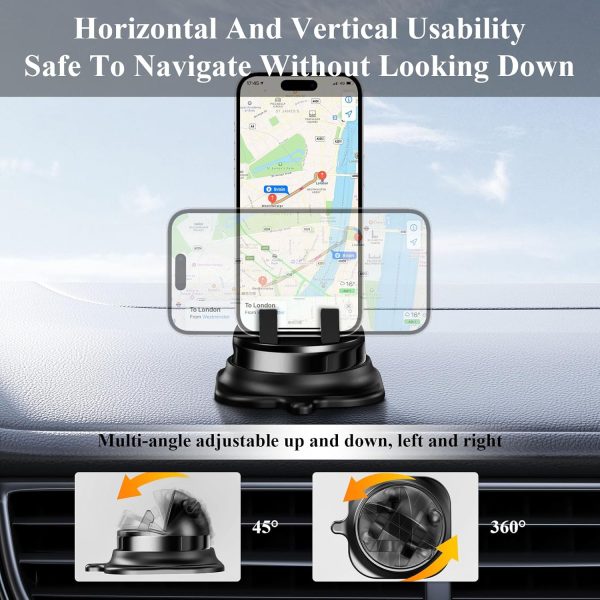 Jemey Car Phone Mount - 360° Rotatable Dashboard Phone Holde... - Image 5