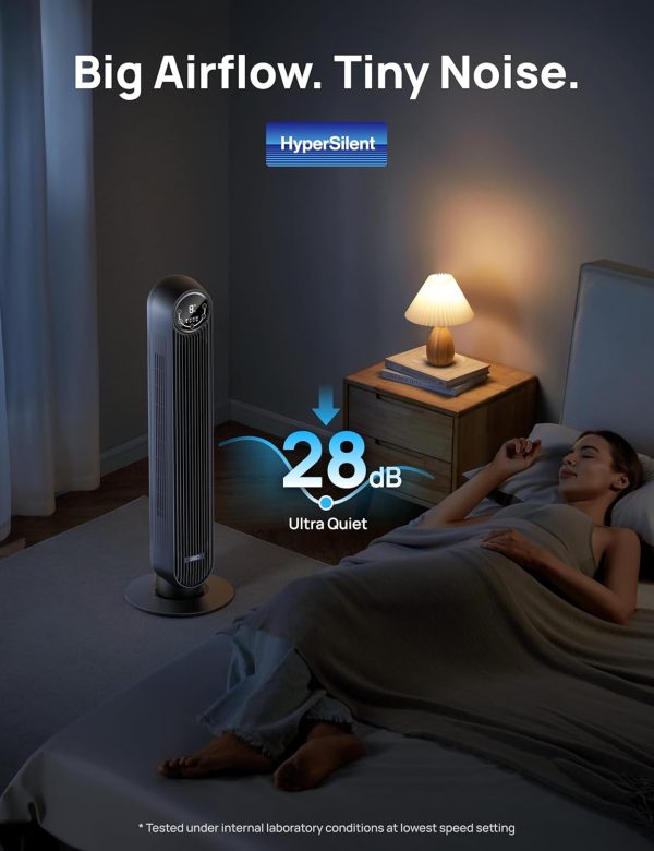 Dreo Tower Fan for Bedroom, Smart Oscillating Quiet Floor Fa... - Image 3