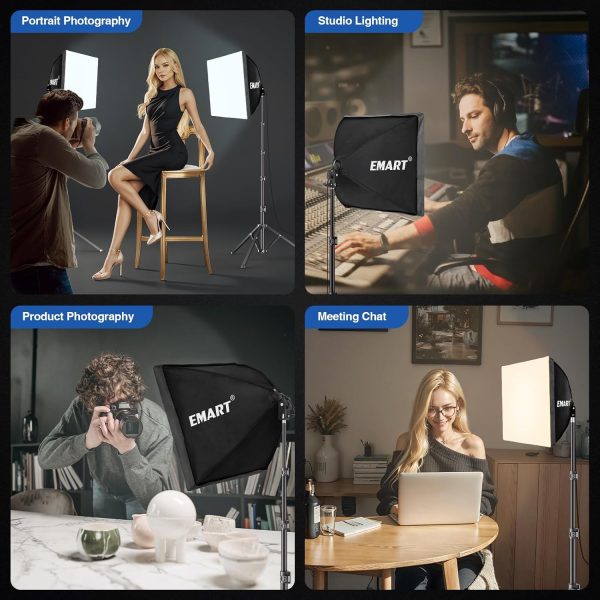EMART Softbox Photography Lighting Kit, 16"X16" Soft Box | 3... - Image 7
