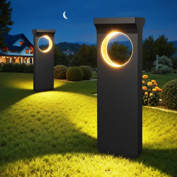 KOOPER Solar Lights Outdoor, 6 Pack Upgraded Moon Shaped Lan...