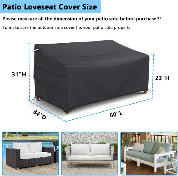 Gasadar Patio Sofa Cover Waterproof for 2-Seater Outdoor Sof... - Image 2