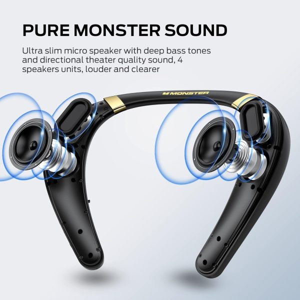 Monster Boomerang Neckband Bluetooth Speaker, Wireless Neck ... - Image 2