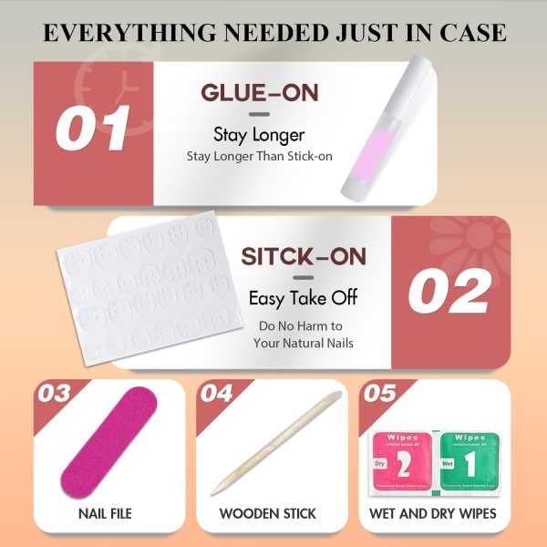 KQueenest Dark Green French Tip Press On Nails Short Almond,... - Image 3