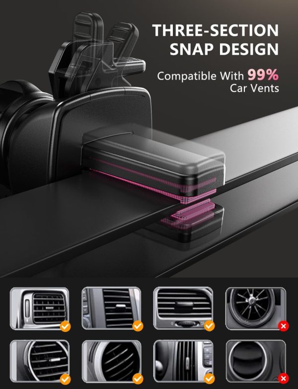 Wireless Car Charger, JOYMASS 15W Fast Charging Auto Clampin... - Image 5