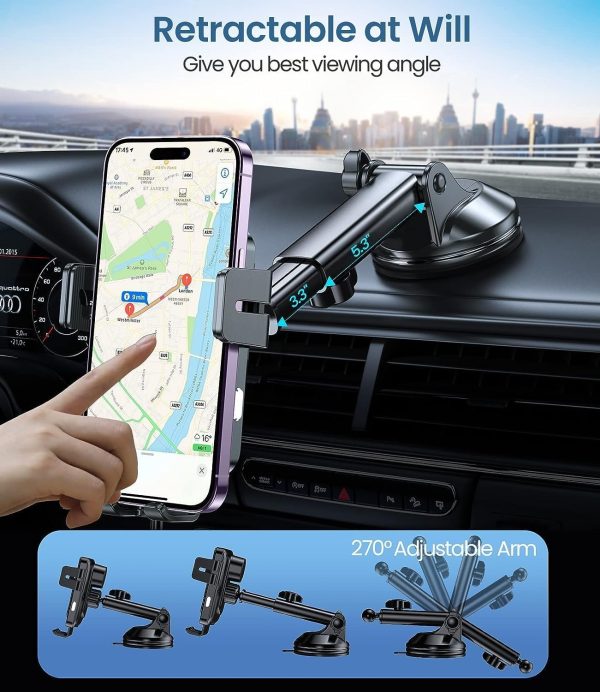 Wireless Car Charger, MOKPR 15W Fast Charging Auto-Clamping ... - Image 4
