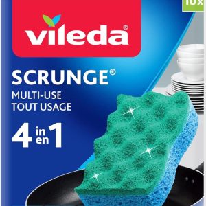 Vileda Scrunge Multi-Use Non-Scratch Scrub Sponge (Pack of 1...